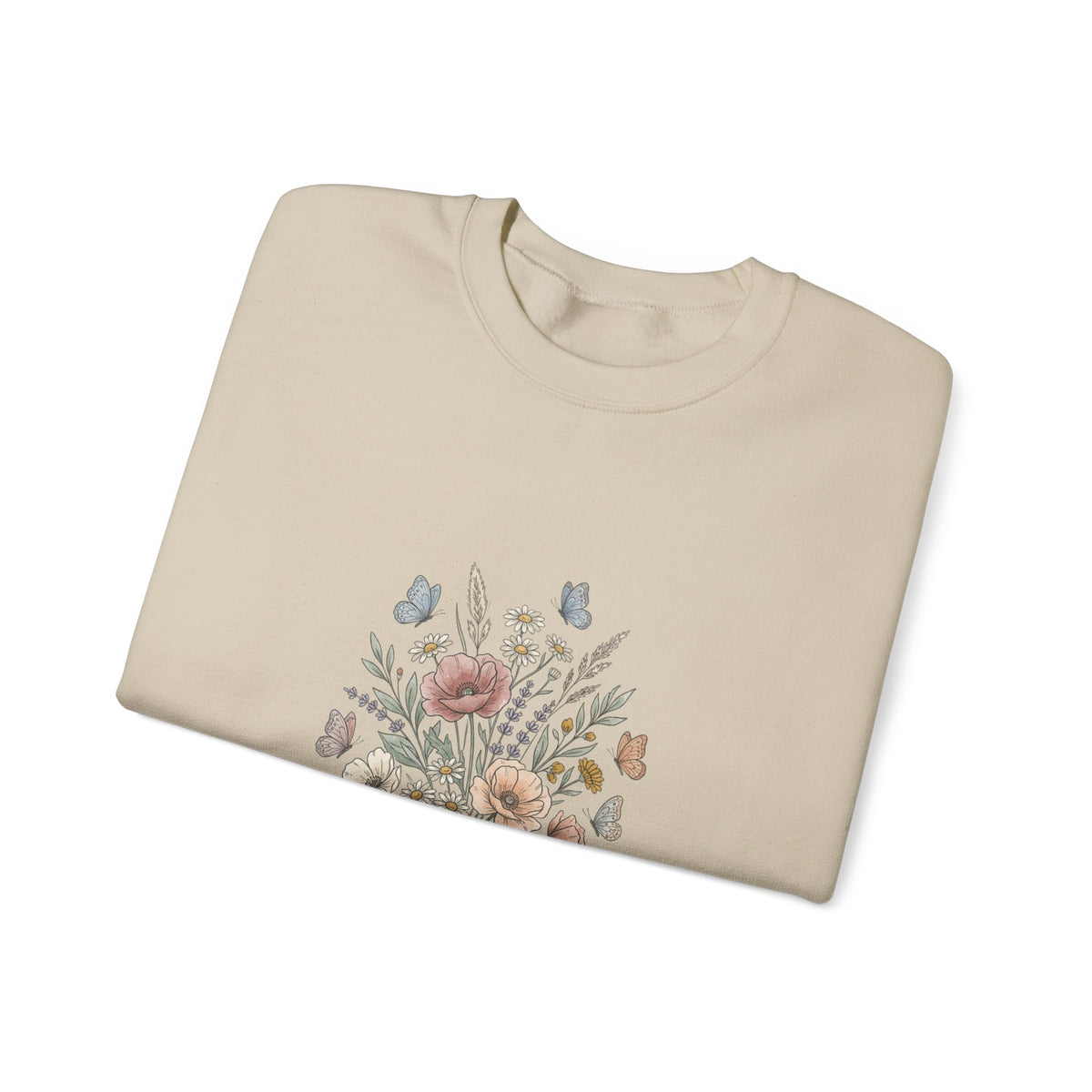 Floral Bouquet Crewneck Sweatshirt — Vintage Wildflower Design