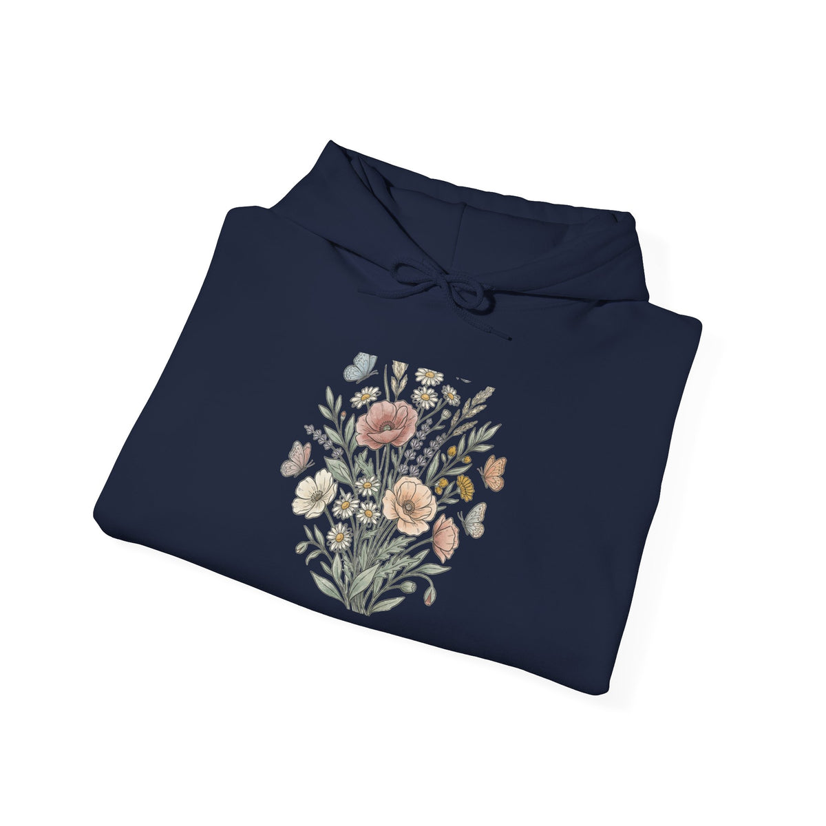Floral Bouquet Hoodie — Vintage Wildflower Graphic Sweatshirt