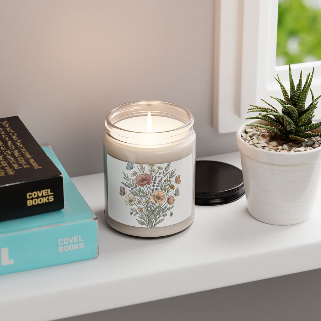 Floral Meadow Soy Candle — 9oz Scented Jar