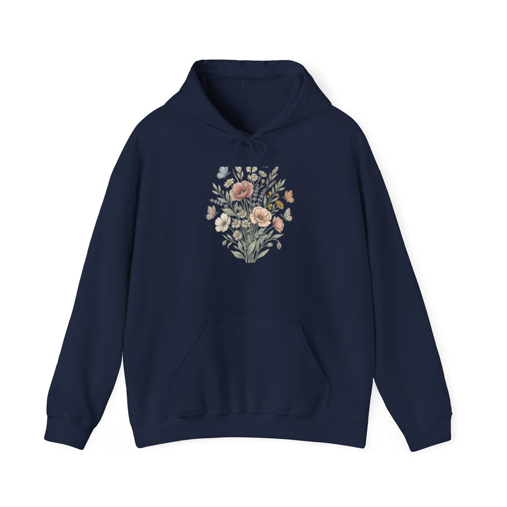 Floral Bouquet Hoodie — Vintage Wildflower Graphic Sweatshirt