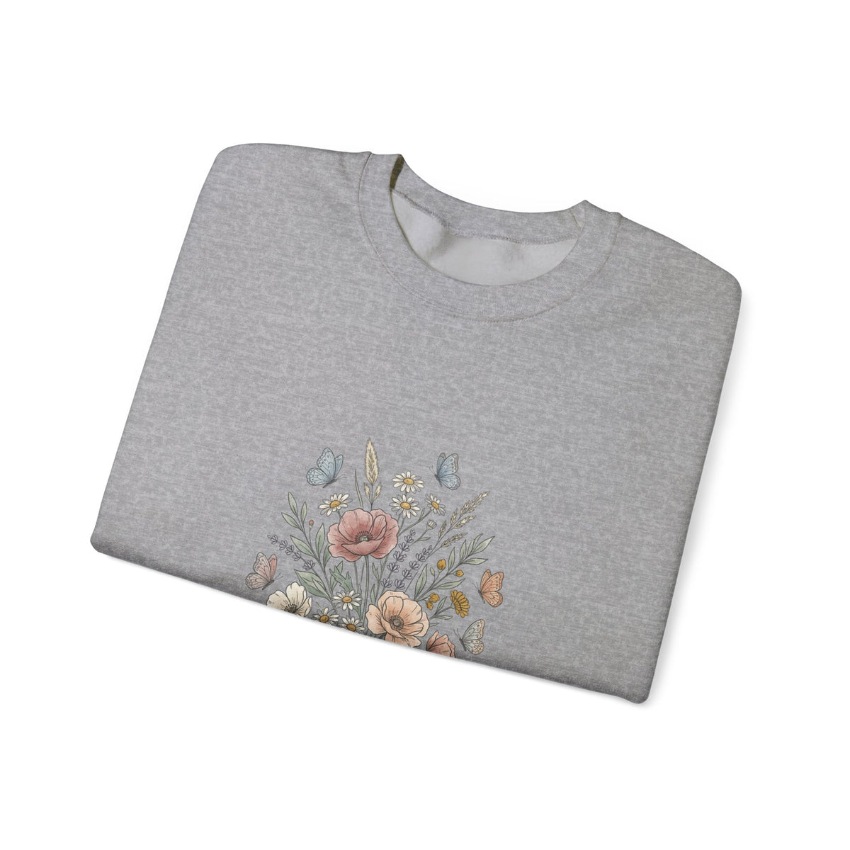 Floral Bouquet Crewneck Sweatshirt — Vintage Wildflower Design
