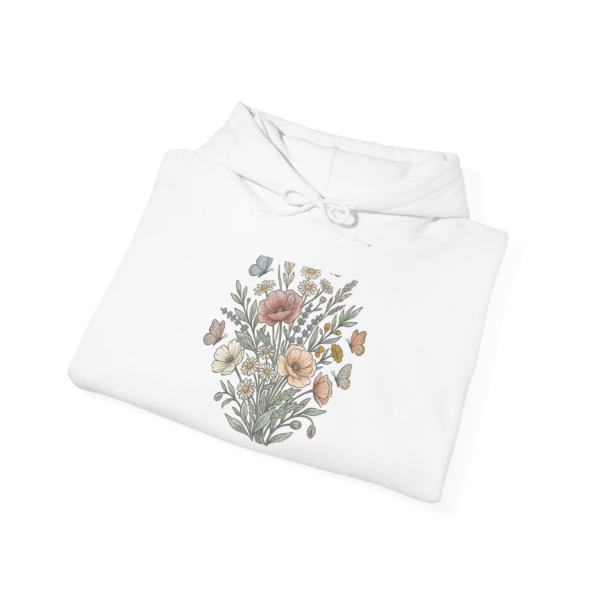 Floral Bouquet Hoodie — Vintage Wildflower Graphic Sweatshirt