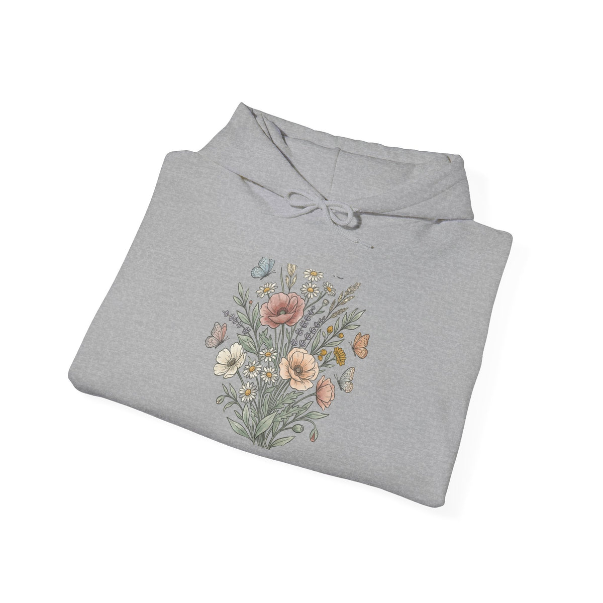 Floral Bouquet Hoodie — Vintage Wildflower Graphic Sweatshirt