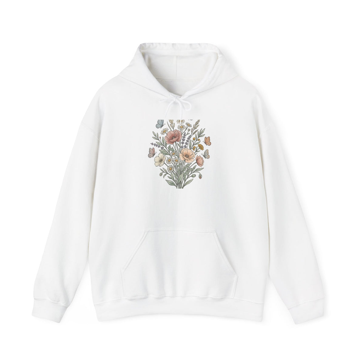Floral Bouquet Hoodie — Vintage Wildflower Garden Sweatshirt