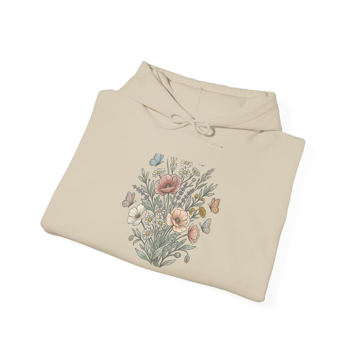 Floral Bouquet Hoodie — Vintage Wildflower Graphic Sweatshirt
